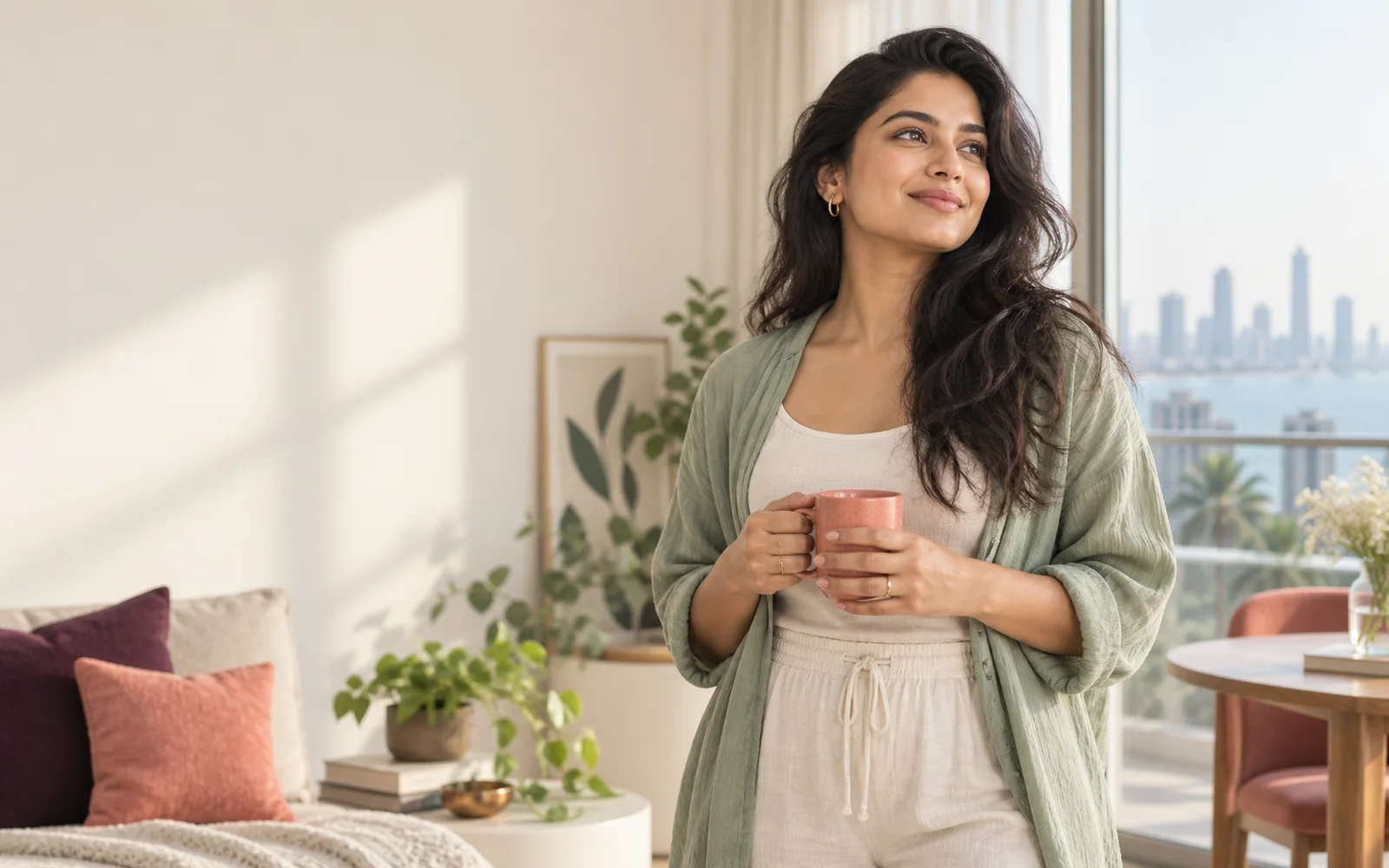 Indian woman feeling confident and supported in her PCOS health journey